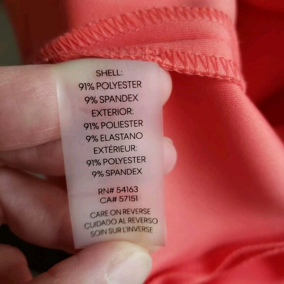 Calvin Klein Dress Coral Sheath Sleeveless Asymmetric Dress Size 2 - Picture 5 of 6